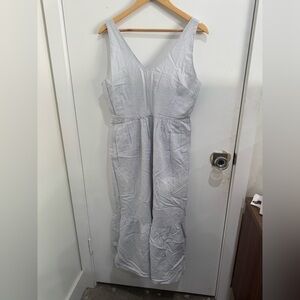 Pact Light Gray Smocked Maxi Dress